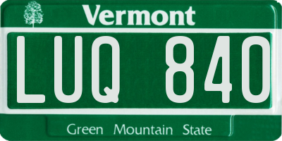 VT license plate LUQ840