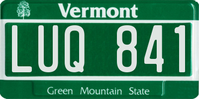 VT license plate LUQ841