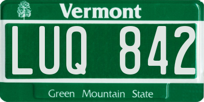 VT license plate LUQ842