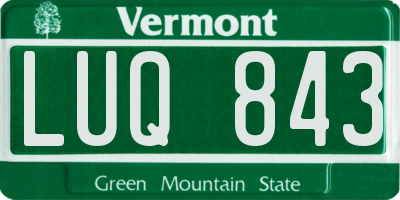 VT license plate LUQ843