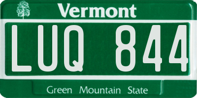 VT license plate LUQ844