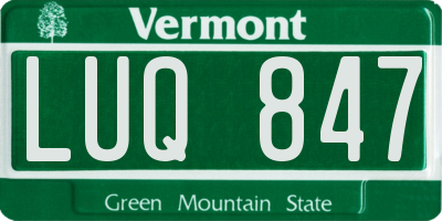 VT license plate LUQ847