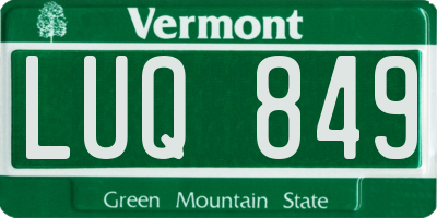 VT license plate LUQ849