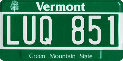 VT license plate LUQ851