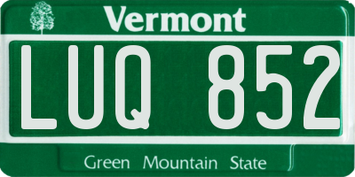 VT license plate LUQ852