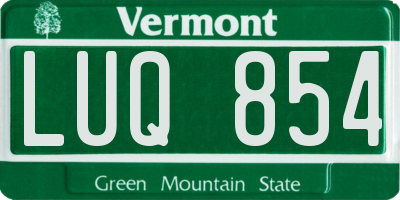VT license plate LUQ854