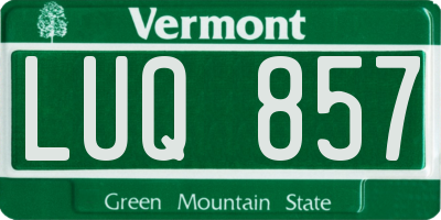 VT license plate LUQ857