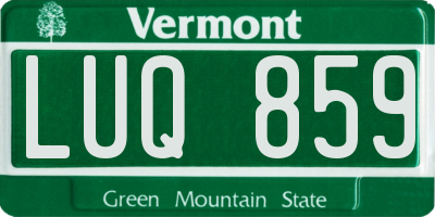 VT license plate LUQ859