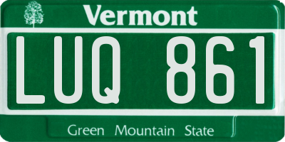 VT license plate LUQ861