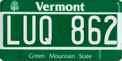 VT license plate LUQ862