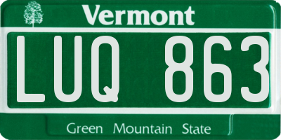 VT license plate LUQ863