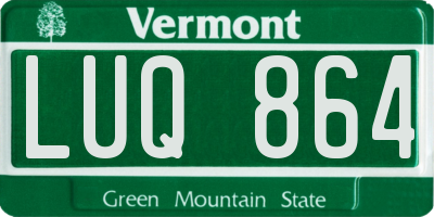 VT license plate LUQ864