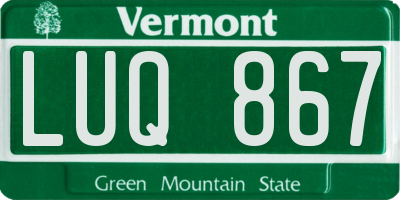 VT license plate LUQ867