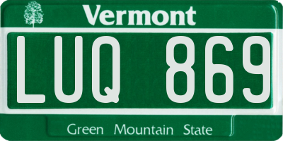 VT license plate LUQ869