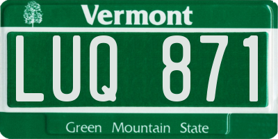 VT license plate LUQ871