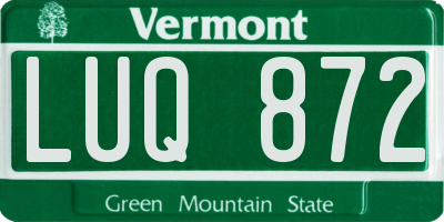 VT license plate LUQ872