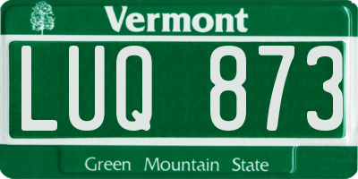 VT license plate LUQ873