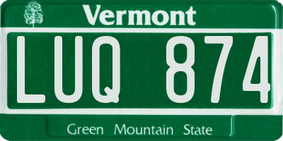 VT license plate LUQ874