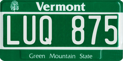 VT license plate LUQ875