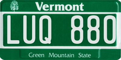 VT license plate LUQ880
