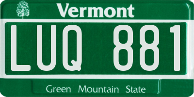 VT license plate LUQ881