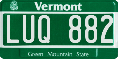 VT license plate LUQ882