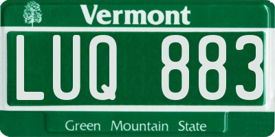 VT license plate LUQ883
