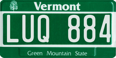VT license plate LUQ884