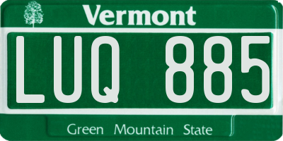 VT license plate LUQ885