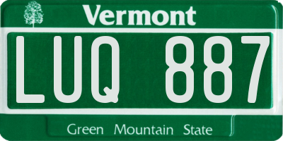 VT license plate LUQ887