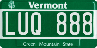 VT license plate LUQ888