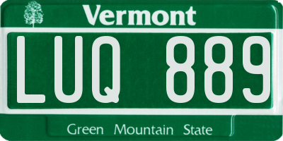 VT license plate LUQ889