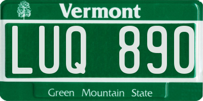 VT license plate LUQ890