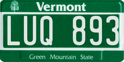 VT license plate LUQ893