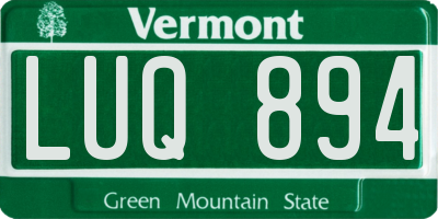 VT license plate LUQ894