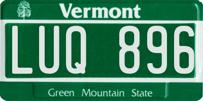 VT license plate LUQ896