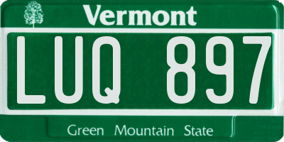 VT license plate LUQ897