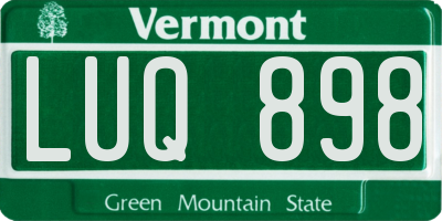VT license plate LUQ898