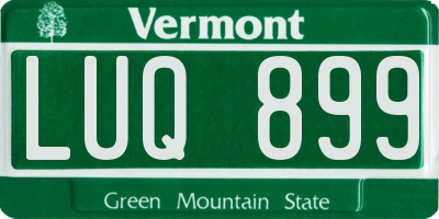 VT license plate LUQ899