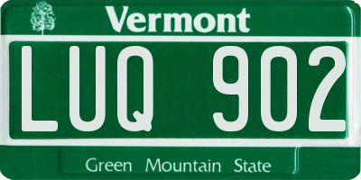 VT license plate LUQ902