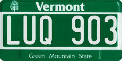 VT license plate LUQ903