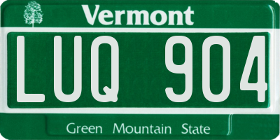 VT license plate LUQ904