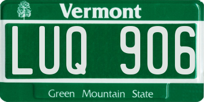 VT license plate LUQ906