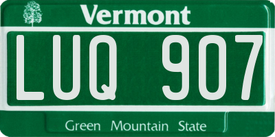 VT license plate LUQ907