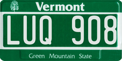 VT license plate LUQ908