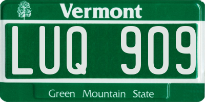 VT license plate LUQ909