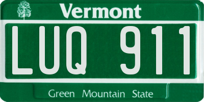 VT license plate LUQ911