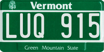 VT license plate LUQ915