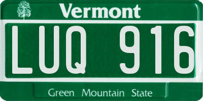 VT license plate LUQ916