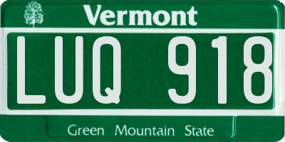 VT license plate LUQ918
